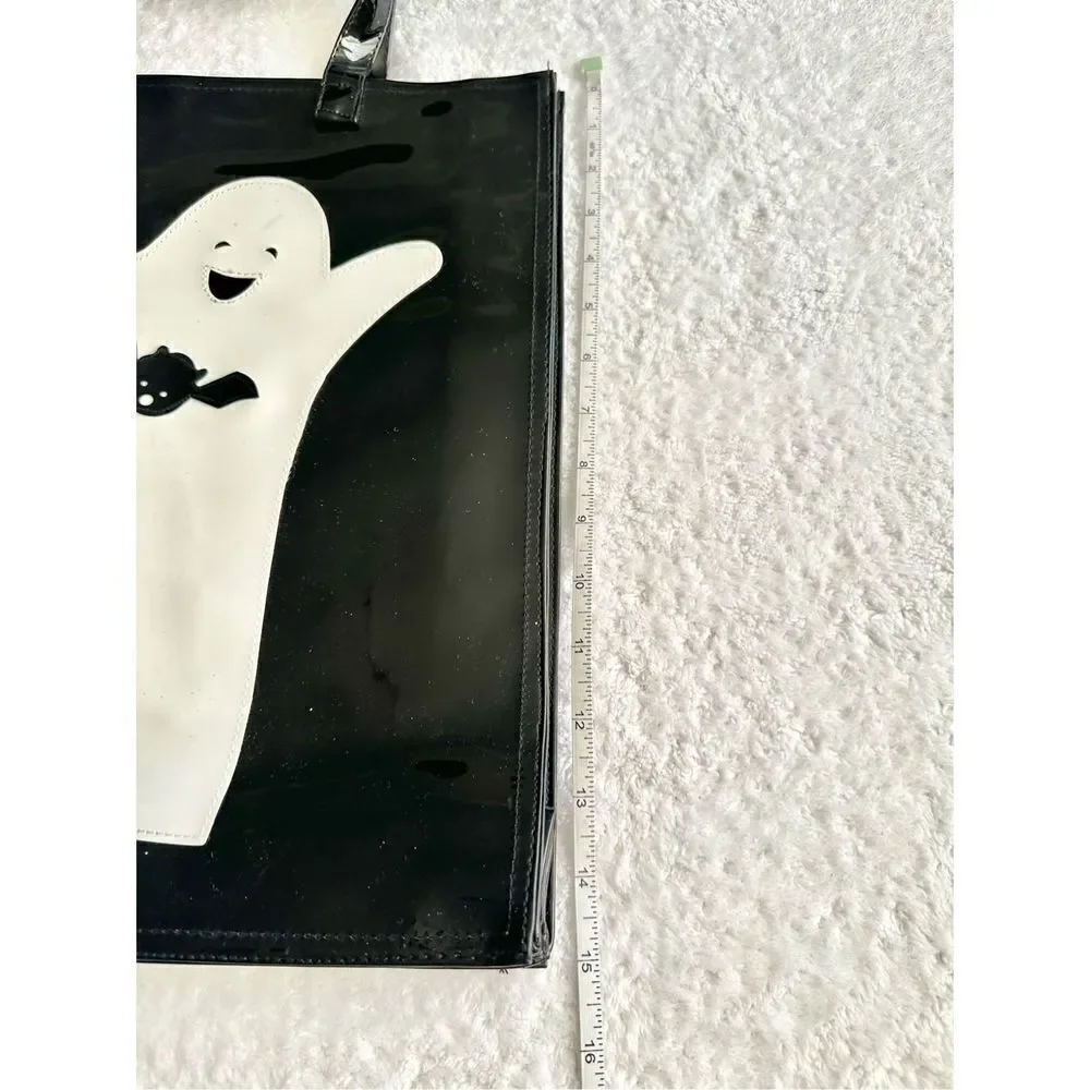 Halloween Black and white bat and ghost tote bag ￼
